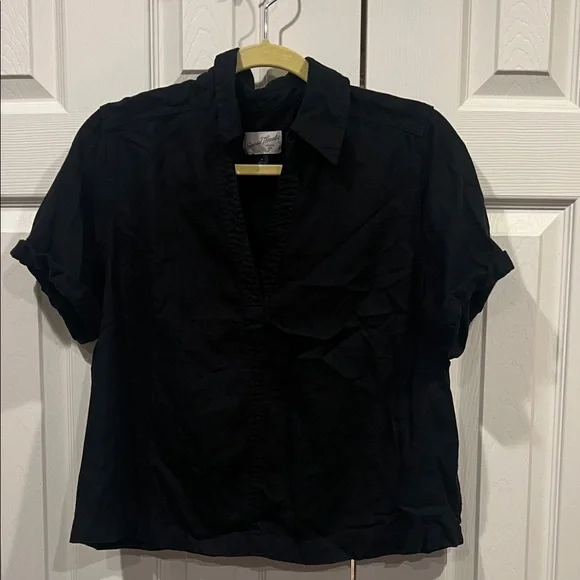 Universal Thread Black Short Sleeve Blouse - Picture 1 of 10
